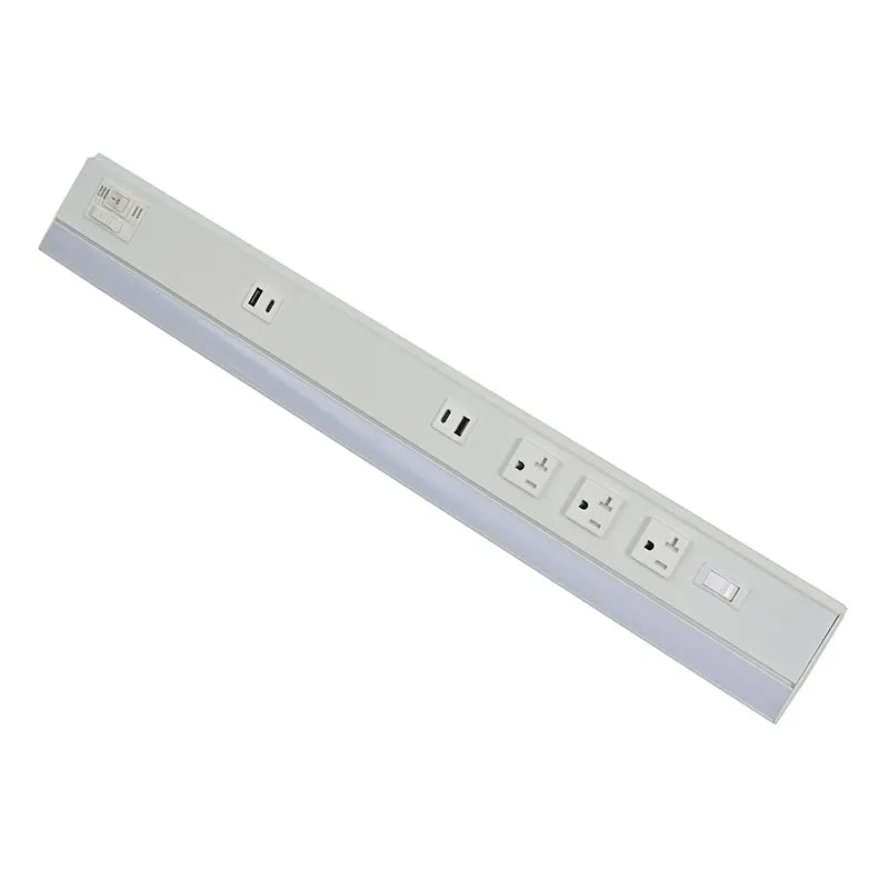 Westgate PSAL-30-3R-MCT5-WH 30-Inch 900lm LED Angled White Undercabinet Light & Power Strip 27K/30K/35K/40K/50K 120-277V