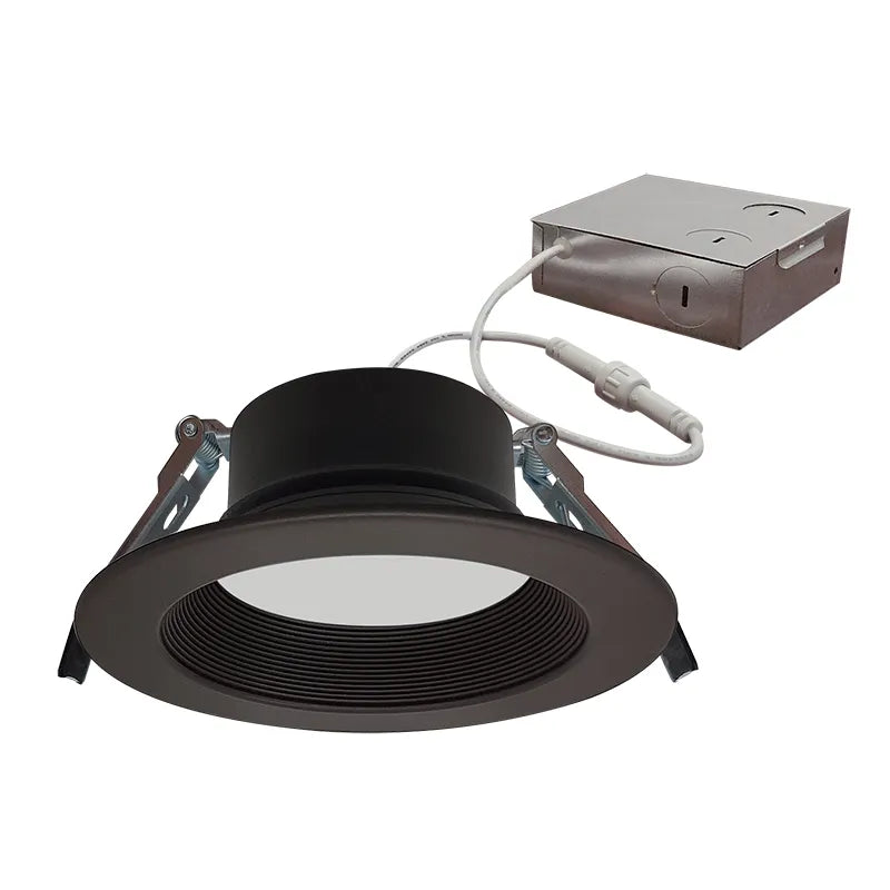 Westgate RDL4S-BF-MCT5-ORB 12W LED 4" Canless Deep Baffle Recessed Light Oil Rubbed Bronze Finish 27K/30K/35K/40K/50K 120V