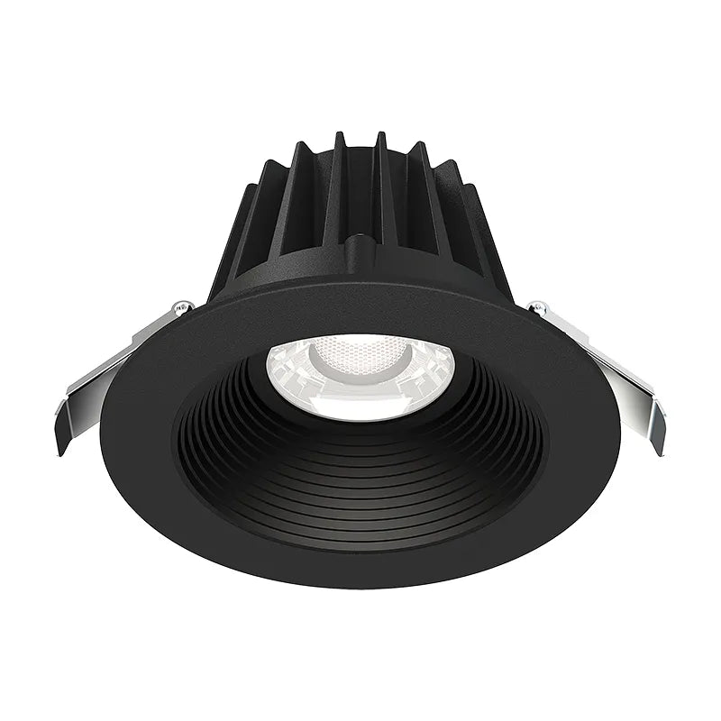 Westgate RDL4S-SB-MCT5-BK 15W 4" LED Round Canless Baffle/Smooth Recessed Light Black Finish 27K/30K/35K/40K/50K 120V