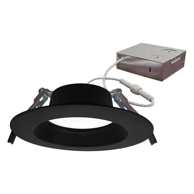 Westgate RDL6S-BF-MCT5-BK 14W LED 6" Canless Deep Baffle Recessed Light Black Finish 27K/30K/35K/40K/50K 120V