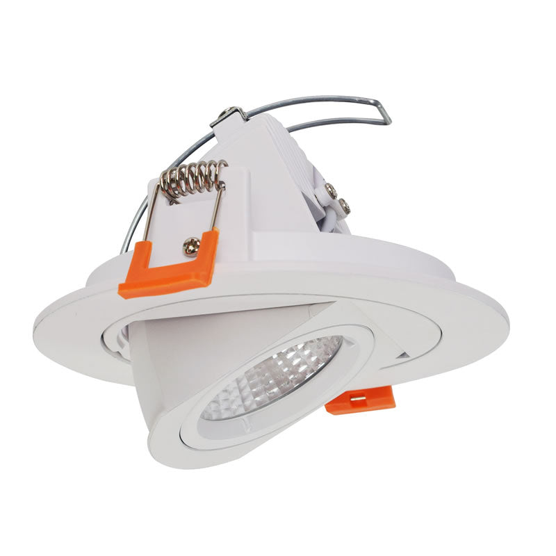 Westgate RSL4-APD-MCT5 10W LED 4" Ultra Slim Pull-Down Gimbal Eyeball Round Canless Light White Finish 27K/30K/35K/40K/50K 120V