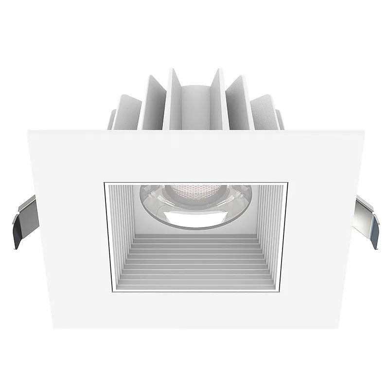 Westgate SDL4S-SB-MCT5-WH 15W 4" LED Square Canless Baffle/Smooth Recessed Light White Finish 27K/30K/35K/40K/50K 120V