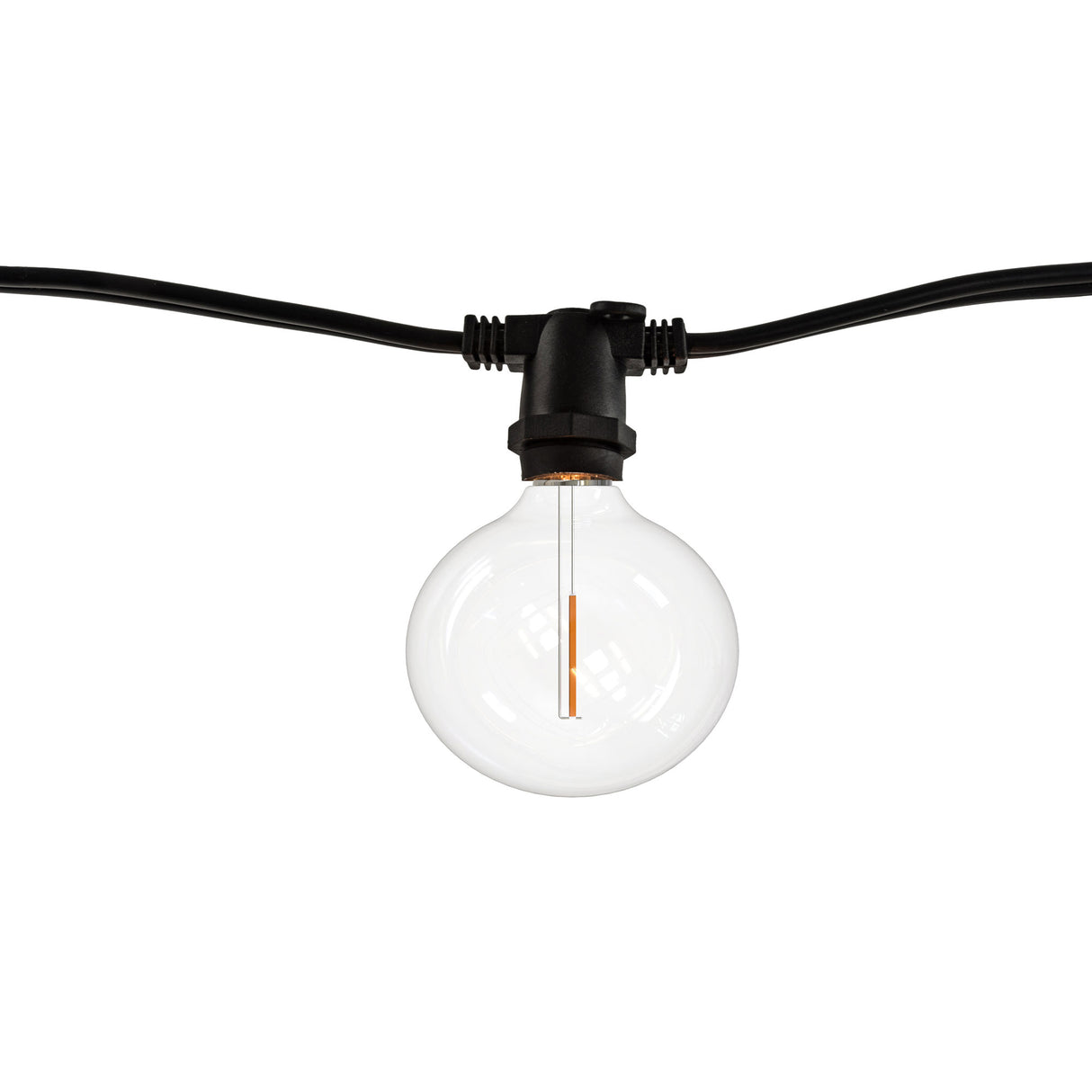 Bulbrite 862815 Bulbrite 14-foot String Light Kit with Clear Shatter Resistant Globe G16 LED Light Bulbs-2PK