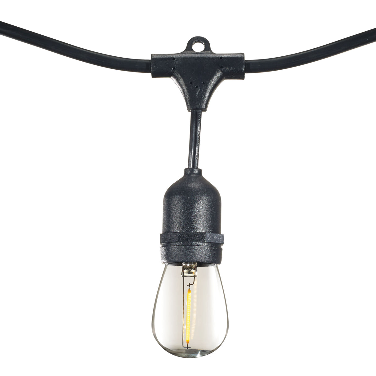 Bulbrite 812483 Bulbrite 48-foot String Light Kit with Clear Shatter Resistant Vintage Style S14 LED Light Bulbs