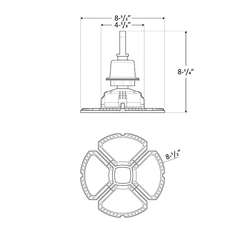 Westgate UHL-150W-50K 150W LED Adjustable Angle Highbay Lamp/Socket Fixture Black Finish 5000K 120-277V