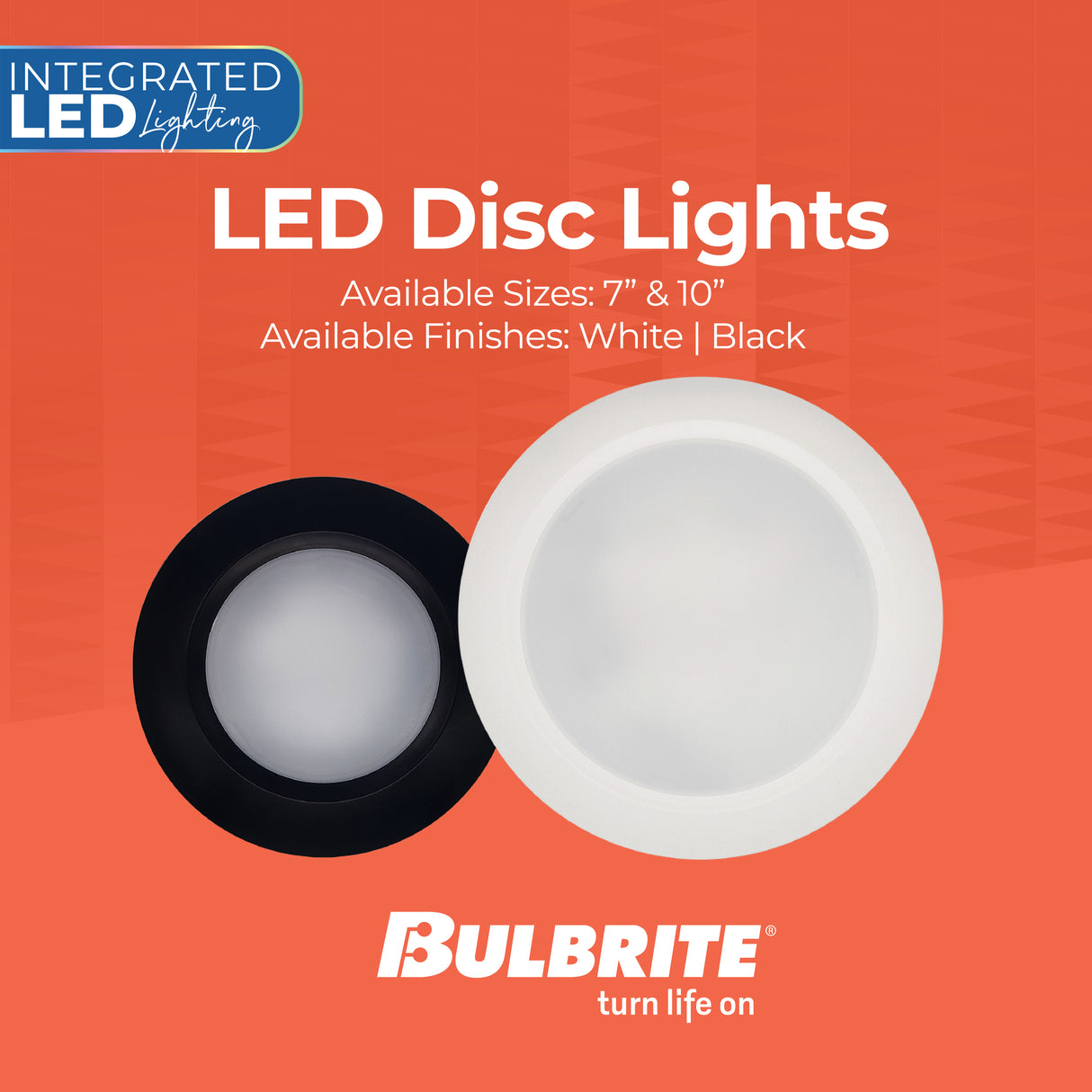 Bulbrite 773277 Bulbrite 25-Watt LED 10" Disc, 3000K, 2000 Lumens, White Finish