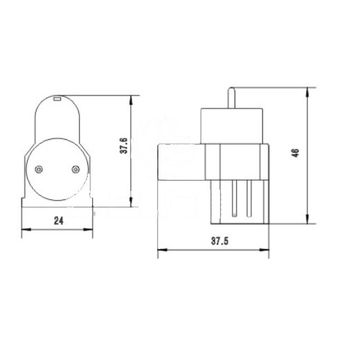LH0969 Converts a T8-T12 medium bipin lamp holder/socket to a T5 miniature bipin lamp holder/socket