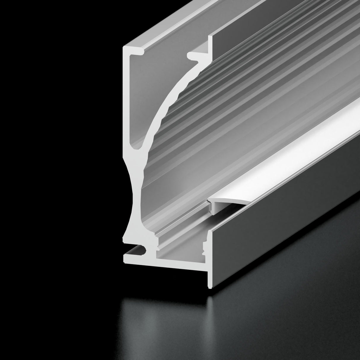 Diode LED DI-CPCHB-RFCTR-48 48" Reflector Channel Bundle for LED Tape Light (Aluminum Finish, Frosted Lens, End Cap Pairs)