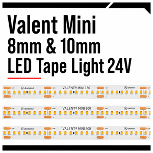 Valent Mini 8mm & 10mm LED Tape Light 24V