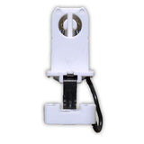 LH0053 Unshunted, fluorescent lamp holder/socket with attached starter base