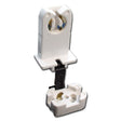 LH0053 Unshunted, fluorescent lamp holder/socket with attached starter base