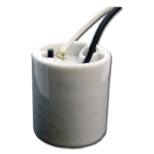 LH0096 E26/E27 medium base porcelain lamp holder/socket with captive screws and 9" leads