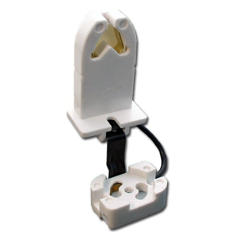 LH0156 Unshunted, "V" lock, screw mount lamp holder/socket with starter base attached