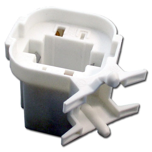 LH0200 8, 10 & 13w G24d-1, GX24d-1 2 pin CFL lamp holder/socket with split pin horizontal mounting