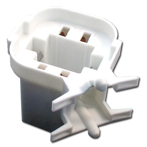 LH0223 10 or 13w G24q-1, 4 pin CFL lamp holder/socket with bottom split pin horizontal mounting