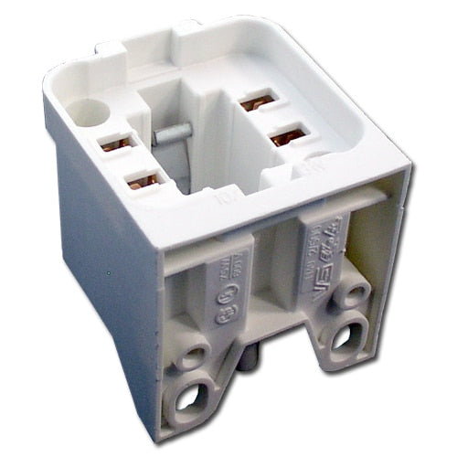 LH0224 10 or 13w G24q-1, GX24q-1 4 pin CFL lamp holder/socket with 2 hole horizontal mounting