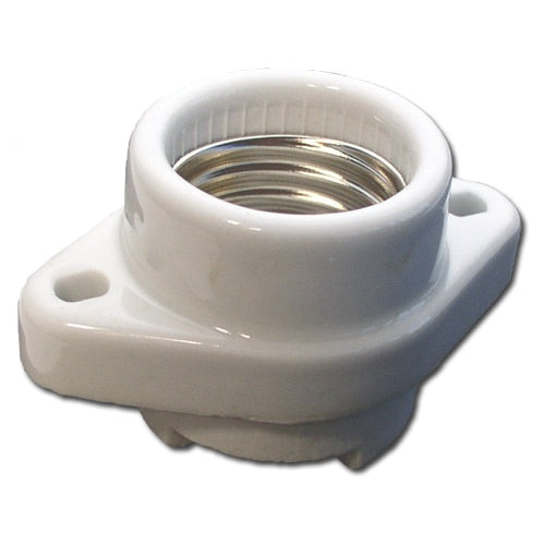 LH0382 E26/E27 medium base lamp holder/socket with flanged mounting and screw terminals