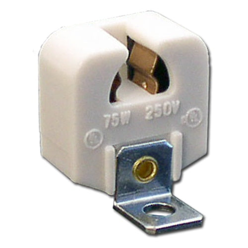 LH0396 Unshunted, "V" lock, T5 lamp holder/socket with through hole bracket mounting