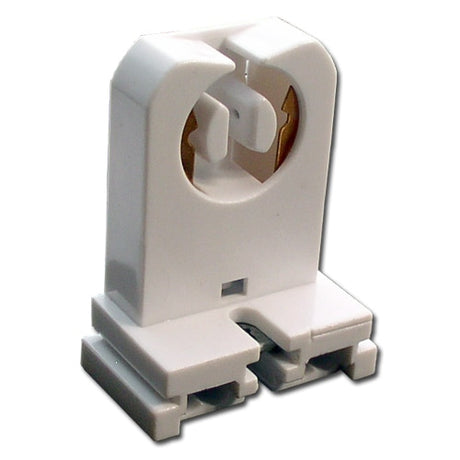 LH0532 Unshunted, T8-T12 medium bipin lamp holder/socket with slide on or screw mounting