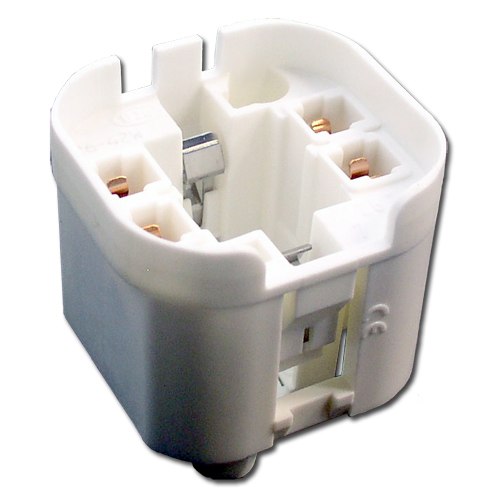 LH0561 26w, 32w, 42w G24q-3, GX24q-3 base 4 pin CFL lamp holder/socket with 2 hole vertical mounting