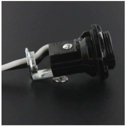 LH0766 E12, candelabra base lamp holder/socket with 1/8 IPS hickey, threaded top, and 9" leads