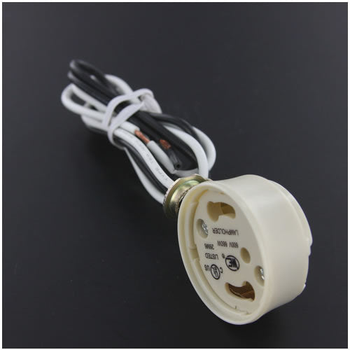 LH0779 GU24 Base CFL lamp holder/socket with 90'1/8 IPS hickey mounting and 24" leads