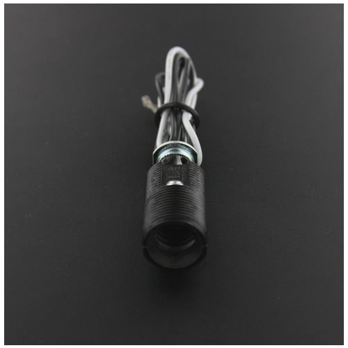 LH0782 E12 candelabra, externally threaded lamp holder/socket with 1/8 IPS hickey and 18" leads