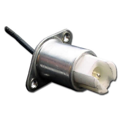 LH0826 RX7s, 5kv pulse rated lamp holder/socket with rear flanged mounting and 8" leads