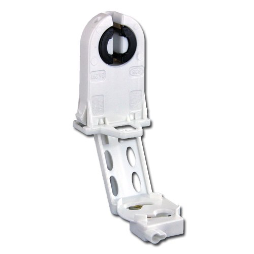 LH0845 Unshunted, rotary locking, lamp holder/socket with push fit mounting and starter base attached