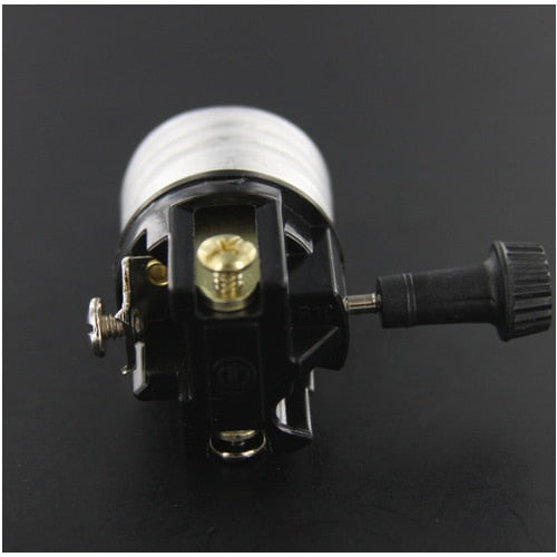 LH0850 E26, medium base lamp holder/socket 2 circuit interior mechanism with turn knob & screw terminals