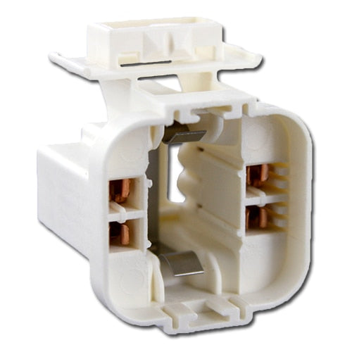 LH0885 10w, 13w G24q-1, GX24q-1 4 pin CFL lamp holder/socket with horizontal snap in mounting