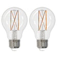 Bulbrite 861423 Bulbrite Pack of (2) 8.5 Watt Dimmable Clear Filament A19 Medium (E26) LED Light Bulb - 800 Lumens, 3000K, and 90 CRI
