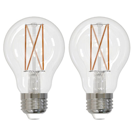 Bulbrite 861423 Bulbrite Pack of (2) 8.5 Watt Dimmable Clear Filament A19 Medium (E26) LED Light Bulb - 800 Lumens, 3000K, and 90 CRI
