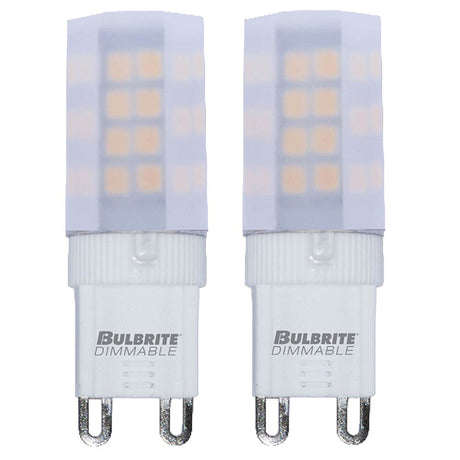 Bulbrite 861526 Bulbrite Pack of (2) 4.5 Watt Dimmable Frost Mini T4 Bi-Pin (G9) LED Bulb - 340 Lumens, 2700K, and 80 CRI