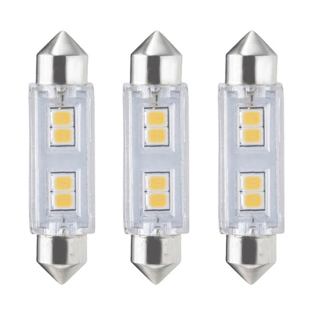 Bulbrite 861532 Bulbrite 0.8 Watt T3 Mini LED Light Bulb, Low Voltage Non-Dimmable Festoon Base, Soft White Light Bulb (Pack of 3)