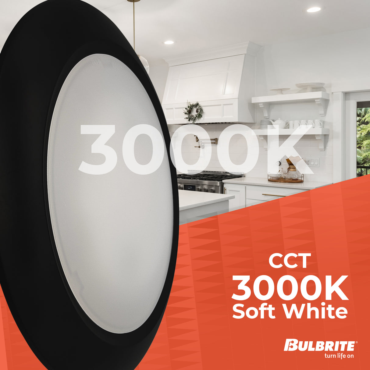 Bulbrite 773278 Bulbrite 25-Watt LED 10" Disc, 3000K, 2000 Lumens, Black Finish
