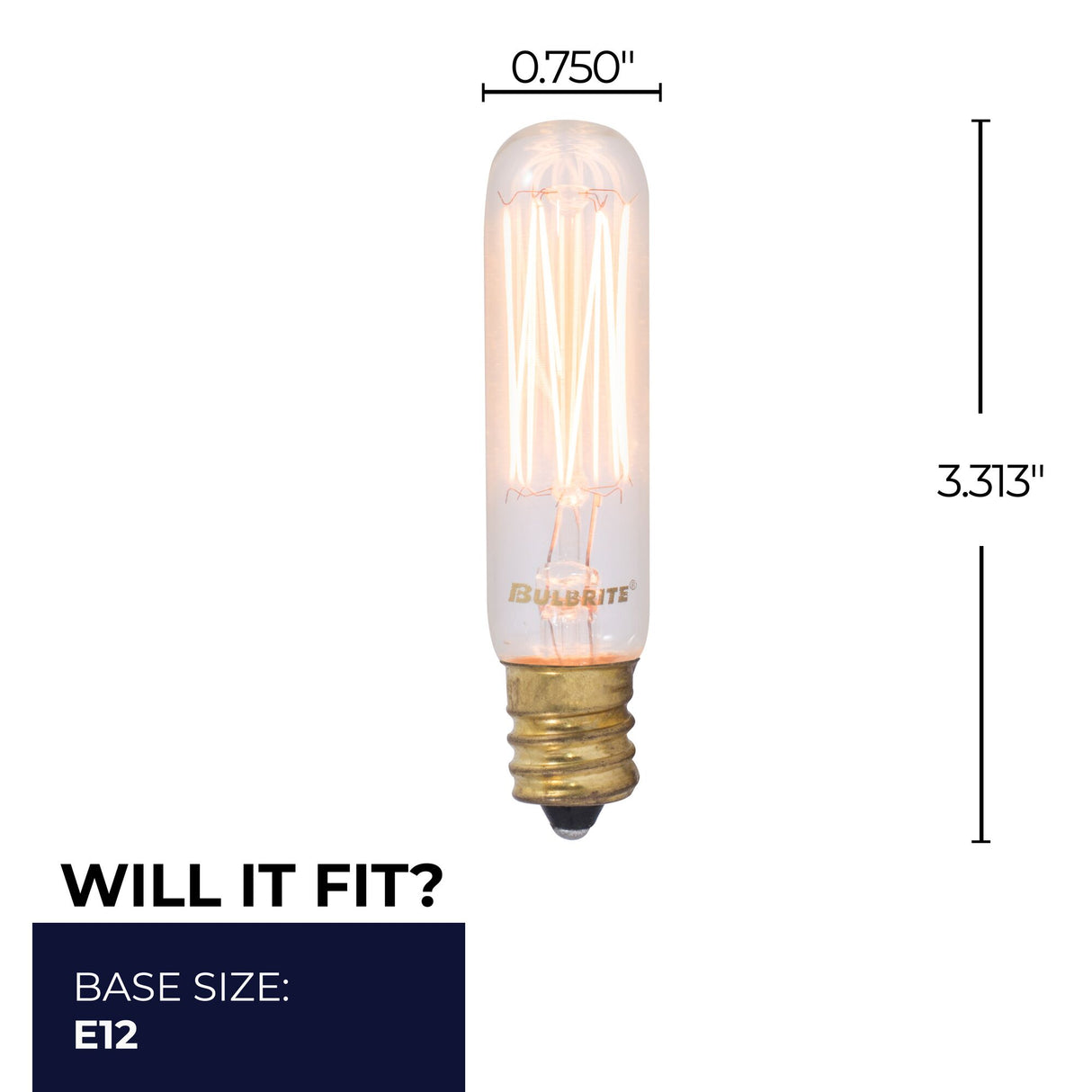 Bulbrite 861372 Bulbrite Pack of (4) 25 Watt Dimmable Antique Nostalgic Thread Filament T6 Candelabra (E12) Incandescent Bulb