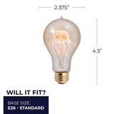Bulbrite 861373 Bulbrite Pack of (4) 25 Watt Dimmable Antique Nostalgic Loop Filament A19 Medium (E26) Incandescent Bulb