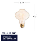 Bulbrite 861230 Bulbrite Nostalgic Collection Pack of (4) Dimmable 40 Watt BT27 Incandescent Light Bulbs with Antique Glass Finish and Medum (E26) Screw Base, 2200K (Amber Light)