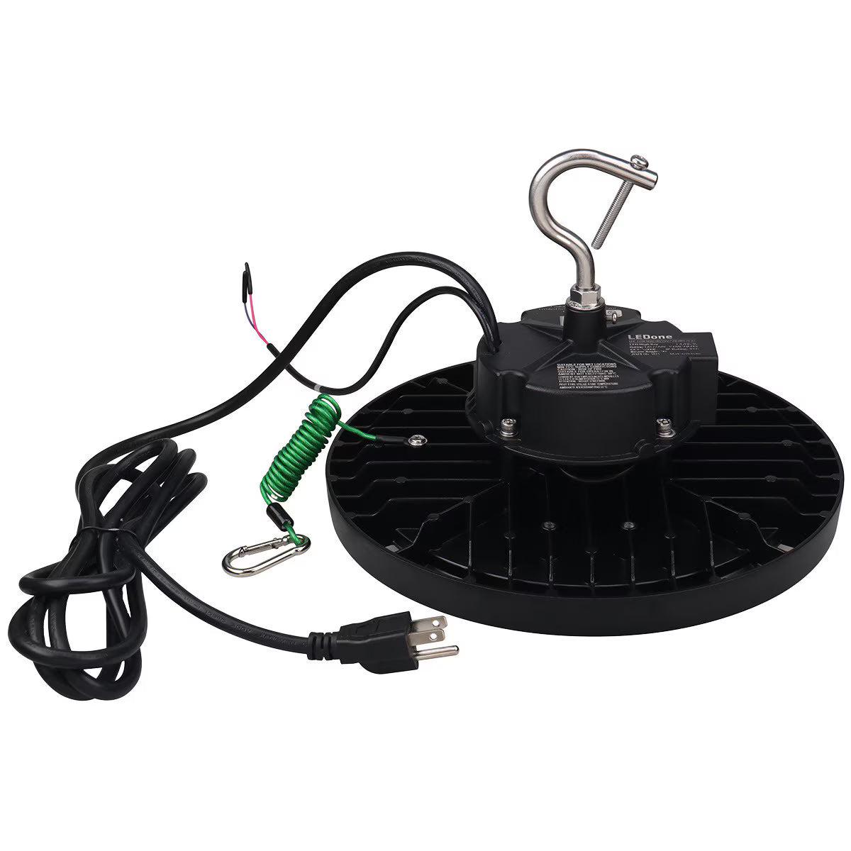 LEDone HB0248 LOC-ELHB-MW(80/100/150) MCCT(35/40/50)HV-V2 80/100/150W LED UFO Highbay 3000K/4000K/5000K Sensor Ready with Plug/Cord Included 277-480V