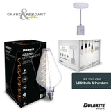 Bulbrite 810175 4W LED DIAMOND SHAPED GRAND 2200K FILAMENT W/ WHITE MARBLE PENDANT WITH WHITE STRING