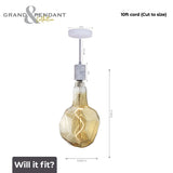Bulbrite 810177 4W LED JEWEL NATURAL SHAPED GRAND 2200K FILAMENT W/ WHITE MARBLE PENDANT WITH WHITE STRING