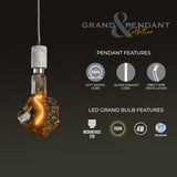 Bulbrite 810178 4W LED GLACIER NATURAL GRAND 2200K FILAMENT W/ WHITE MARBLE PENDANT WITH WHITE STRING