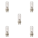 Bulbrite 860643 Bulbrite Halogen Pack of (5) 120-Volt Clear Double Envelope DJD Type Tubular Light Bulbs with Twist-and-Lock (GU10) Bi-Pin Base, 50-Watt, 2900K (Soft White Light)