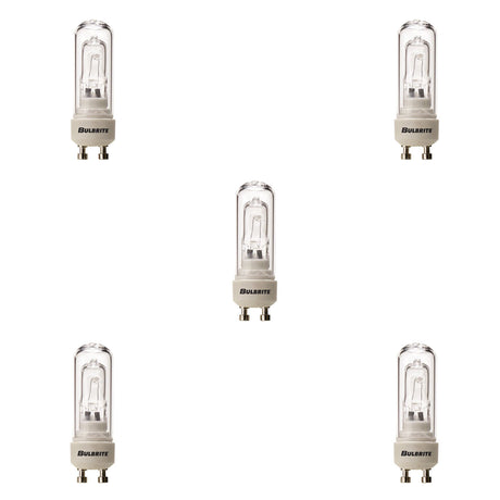 Bulbrite 860643 Bulbrite Halogen Pack of (5) 120-Volt Clear Double Envelope DJD Type Tubular Light Bulbs with Twist-and-Lock (GU10) Bi-Pin Base, 50-Watt, 2900K (Soft White Light)