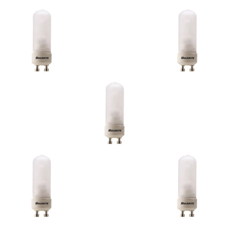 Bulbrite 860644 Bulbrite Halogen Pack of (5) 120-Volt Frosted Double Envelope DJD Type Tubular Light Bulbs with Twist-and-Lock (GU10) Bi-Pin Base, 35-Watt, 2900K (Soft White Light)