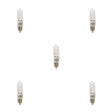 Bulbrite 860798 Bulbrite Halogen Pack of (5) Dimmable 120-Volt T4 Mini Bulbs with Frost Glass Finish and Mini-Candelabra (E11) Screw Base, 75 Watt, 2900K (Soft White Light)