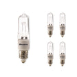Bulbrite 860800 Bulbrite Halogen Pack of (5) Dimmable 120-Volt T4 Mini Bulbs with Clear Glass Finish and Mini-Candelabra (E11) Screw Base, 100 Watt, 2900K (Soft White Light)