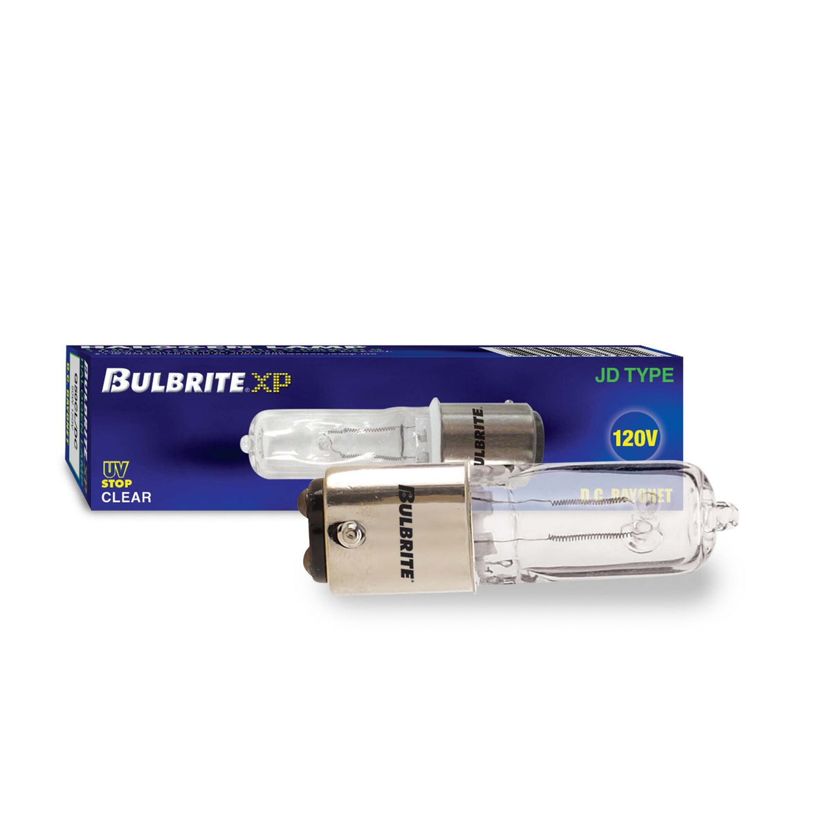 Bulbrite 860809 Bulbrite Pack of (5) Halogen T4 Double-Contact Bayonet Base (BA15D) Light Bulb, 50 Watt, Clear