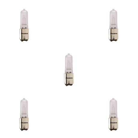 Bulbrite 860810 Bulbrite Halogen T4 Double-Contact Bayonet Base (BA15D) Light Bulbs 5 Pack 50 Watt, Frost